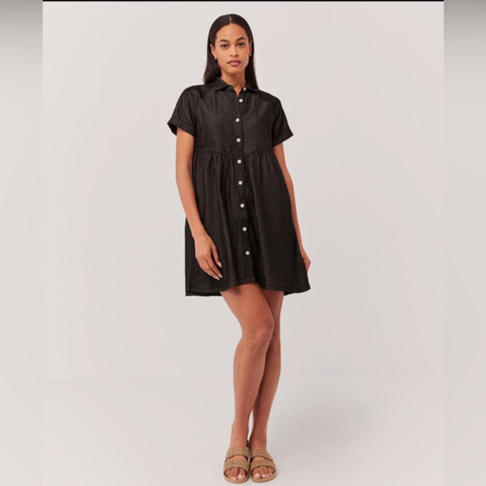 Pact Black Chambray Dress